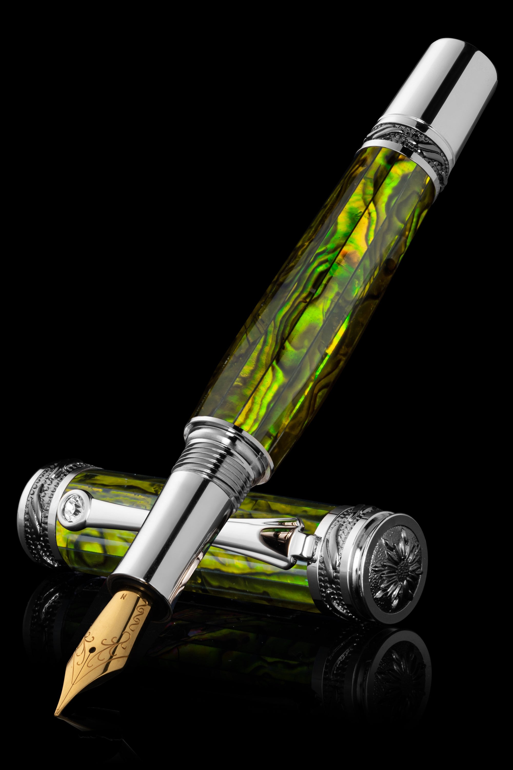 Pitchman Tycoon Fountain Pen - Abalone Pen - Fancy Signature Pen