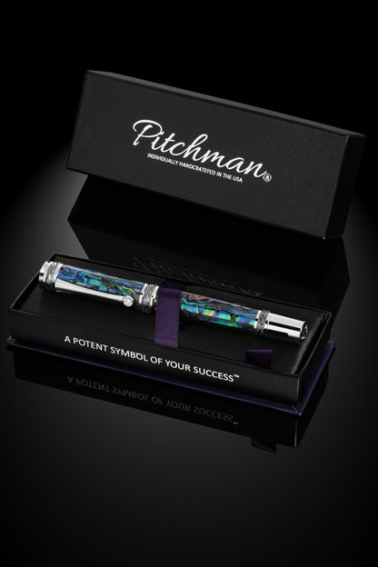 Tycoon Lustrous Blue Abalone Shell Fountain Pen